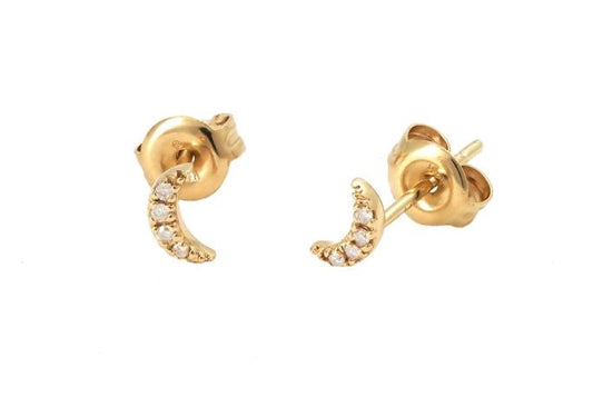 Moon diamond earrings 14k